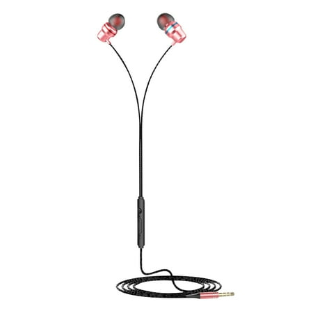 Wired Headset In-ear With Microphone Metal Heavy Bass Fone De Ouvido Com Fio With Volume Control Phone Call Handsfre