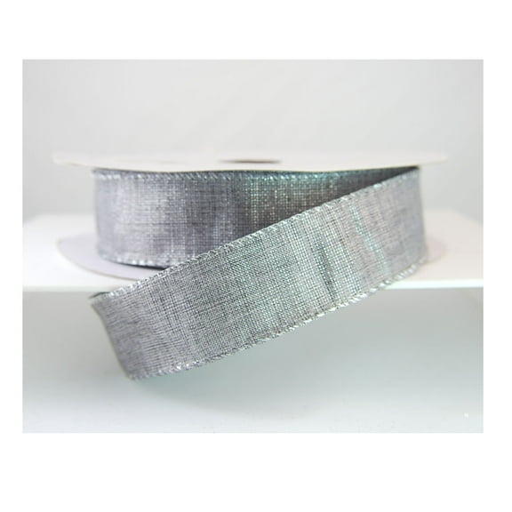 Wired Horton Silver Grey Christmas Ribbon 1 1/2" - 50 Yards