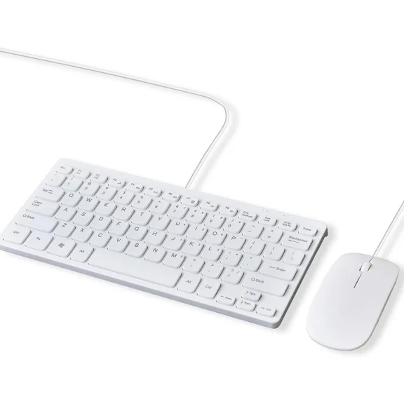 Wired Keyboard And Mouse Combo Slim & Quiet 11.25 Inch, Usb Connection, Compact