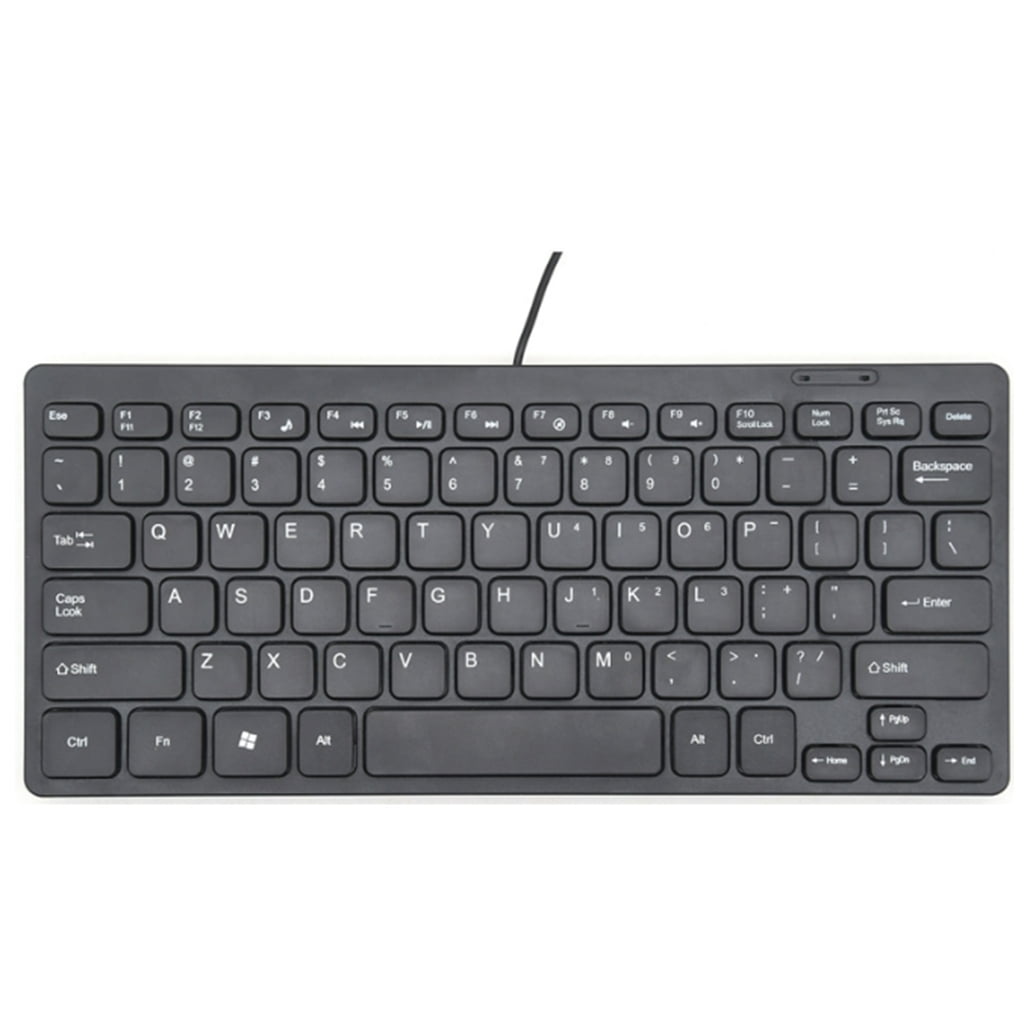Wired Keyboard Ultra Thin Quiet Small Size 104 Keys Mini Multimedia USB ...