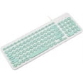 thumbnail image 1 of Wired Keyboard,Wekity Compact Wired USB Mini Keyboard Silent Ergonomic Cute Keyboard - Smooth Typing,Works with Mac and PC,Computer,Windows 10/8 / 7 / Vista/XP (Mint Green), 1 of 7