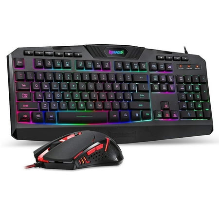 REDRAGON - S101-3 Wired Gaming Keyboard and Optical Mouse Gaming Bundle with Back Lighting - Black