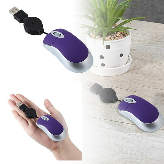 Wired Kids Mini Mouse - USB Retractable, Creative Style for Girls, Lightweight Portable, Smooth Tracking, Ideal for Laptops (, Color as Picture, 38.5g, 7.6x4x2cm)