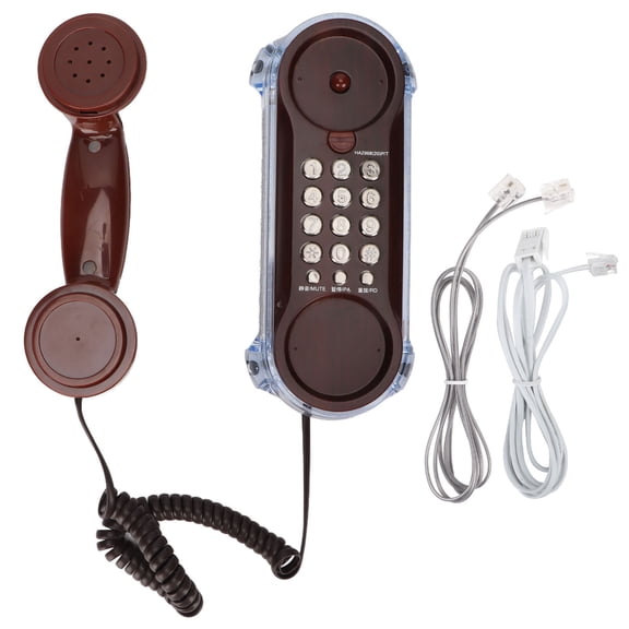 Wired Landline, Double Placement Retro Wall Phone For Hotel For Home For Office Ancient  Color