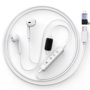 Wired Live Streaming Sound Card Earphones ,Voice Changer Karaoke Headset , USB-C & Lightning Adapters Recording Monitor Headset for Podcast Vocal Recording Online Class Game Voice Chat