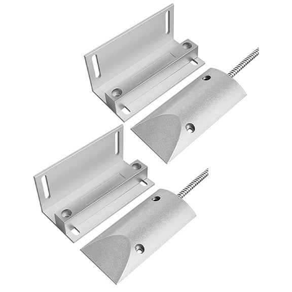 Wired Magnetic Garage Door Sensor Alarm Contacts With Adjustable Bracket For Industrial Or Residential Overhead Doors