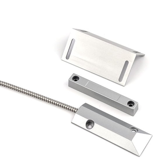 Wired Magnetic Garage Door Sensor Alarm Contacts With Adjustable Bracket For Industrial Or Residential Overhead Doors