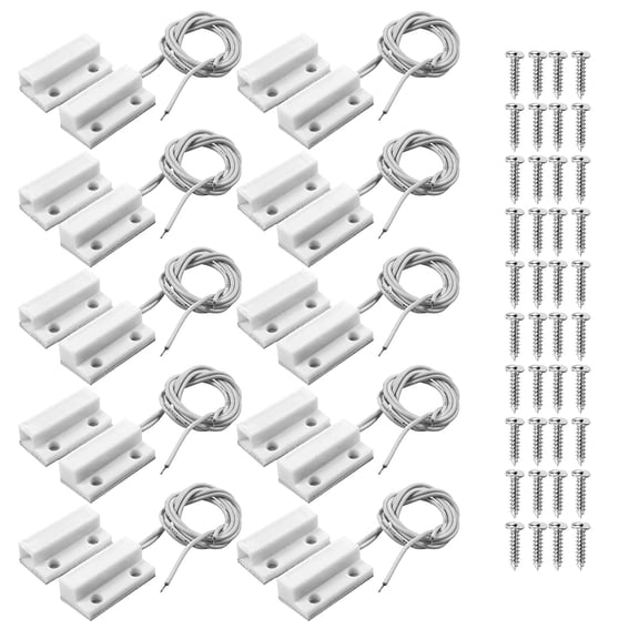 Wired Magnetic Switch Alarm Magnetic Reed Switch NC Surface Mount Wired Door Window Contact Sensor with Adhesive Paper for Home Security and Burglar Alarm Systems GC-38