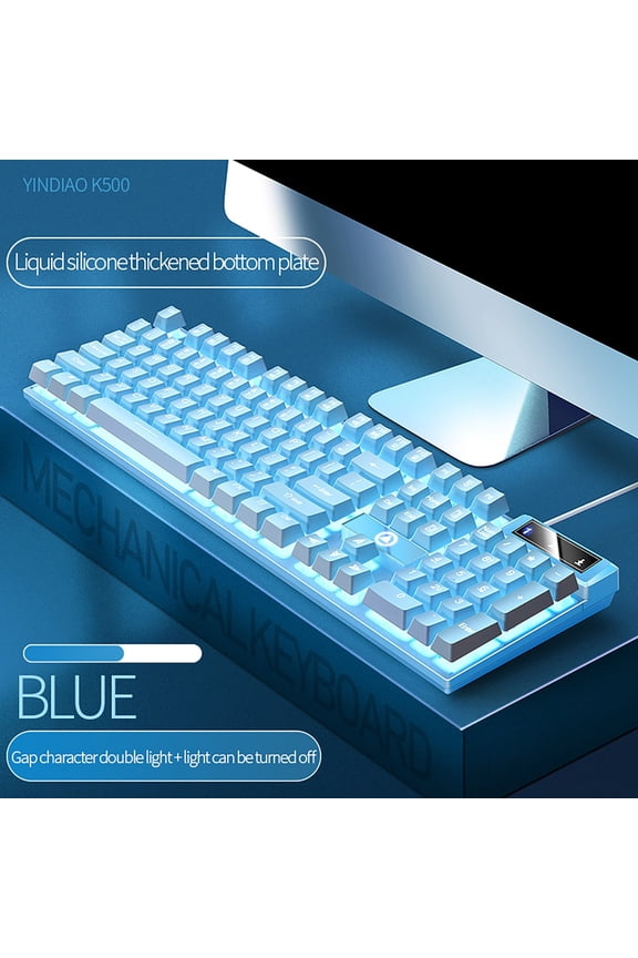 Wired Mechanical Gaming Keyboard, Backlit Computer Keyboards, Wired USB Keyboard with LED Backlit, Slim LED Backlit Keyboard For Desktop, Waterproof Ergonomic 104 Keys Light Up Keyboard
