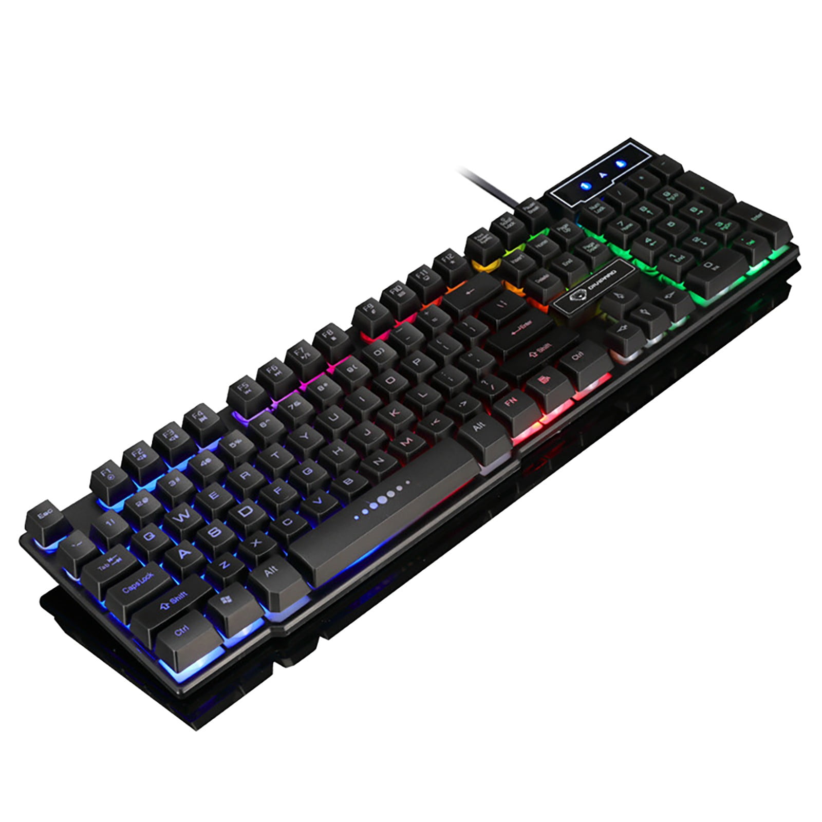 Wired Mechanical Gaming Keyboard with LED Backlit Lighting, Ergonomic USB Computer Keyboard with Multimedia Controls for Desktop Laptop PC Gaming Office Typing Windows Mac.