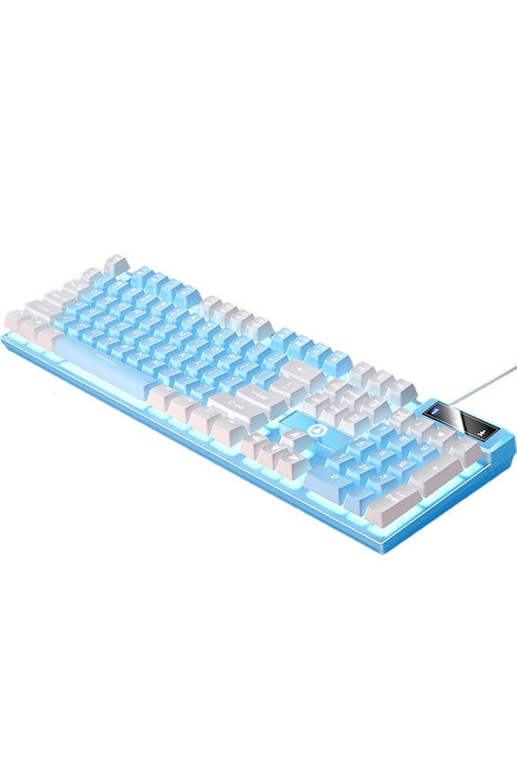 Wired Mechanical Gaming Keyboard USB LED Lighting Effects Comfortable Multimedia Blue White