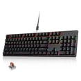 thumbnail image 1 of RaceGT Wired Mechanical Keyboard, 104 Keys Full Size LED Backlit Keyboard with Red Switch, RGB Light Up USB Computer Gaming Keyboard for Windows Laptop PC Mac Xbox Gamer, Black, 1 of 8