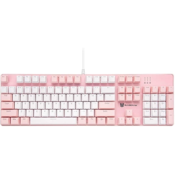 Wired Mechanical Keyboard | Brown | 104 Layout | Hot Swappable & Silent | & White Combo