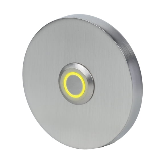 Wired Metal Circular Recessed Mount Doorbell Push Button with LED Light, Brushed Nickel Finish
