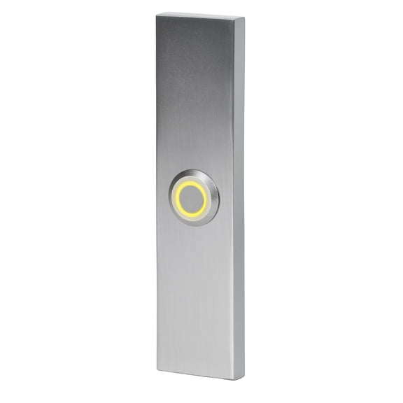 Wired Metal Rectangular Recessed Mount Doorbell Push Button with LED Light, Brushed Nickel Finish