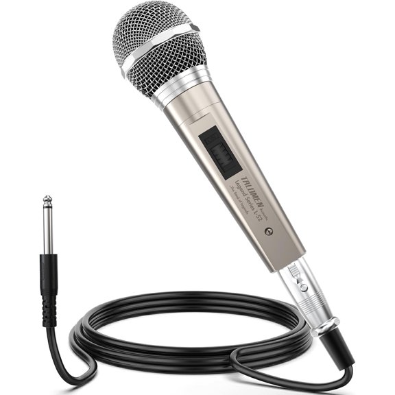Wired Microphone for Singing, Metal Female, /Off , Professional Vocal Dynamic Mic with 20ft & 6.5ft XLR Audio , Cardioid Studio Microfono for Podcasting and Recording, -L52