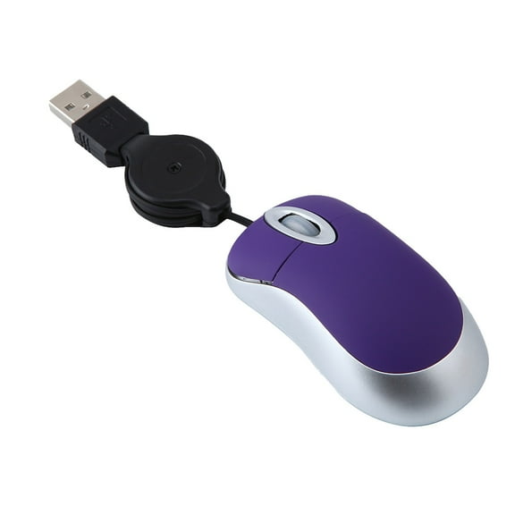 Wired Mini Mouse - Retractable USB Cute Computer Mouse for Girls, Portable Notebook Accessory