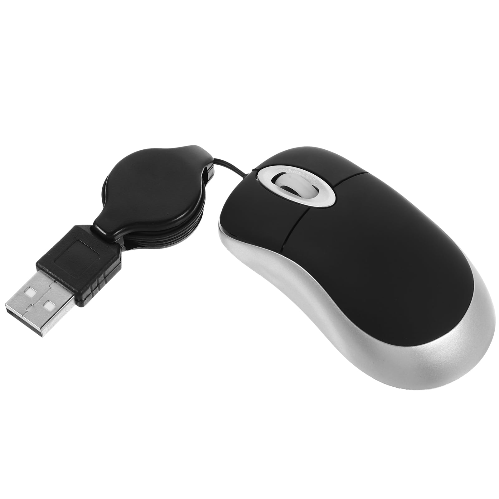 Wired mini mouse for laptop cord button optical with retractable work