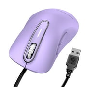 Wired Mouse, USB-A Wired , 1400 DPI Optical Tracking, 5 Buttons,Ergonomic Cord Mouse for PC/Mac/Laptop-Light Purple