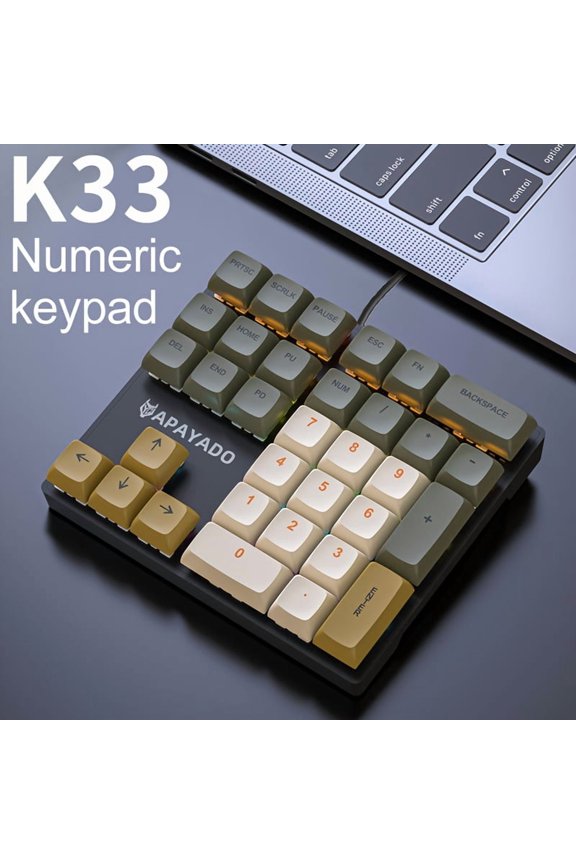 Wired Numeric Keyboard USB 33-Key Mini Number Pad Accounting Laptop Notebook Tablet Portable Ultra-Thin Laptop Keyboard Plug and Play for Any Device with USB Port