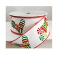 thumbnail image 1 of Wired Oh What Fun White Ribbon with Colorful Stockings Christmas Ribbon 2 1/2" - 25 Yards, 1 of 1