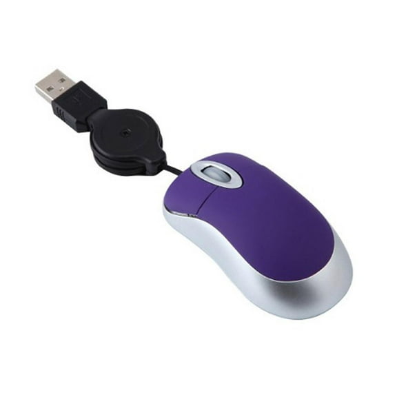 Wired Optical Mini USB Computer Mouse with Retractable Cable, 1000DPI for Windows Systems, Multiple Colors Available