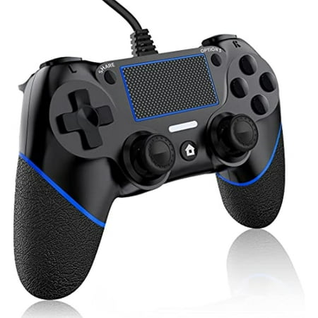 Wired PS-4 Controller for PC/Play-Station 4/Pro/Slim and Windows 10/8/7, DIANVEN PS-4 Wired Controller with Double Vibration Shock and Motion Motors, Professional USB Wired PS4 Controller