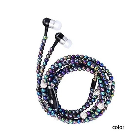 Wired Pearl Necklace Headset Control Sports Stereo In-ear Earphone 8 Colors Universal Comfortable