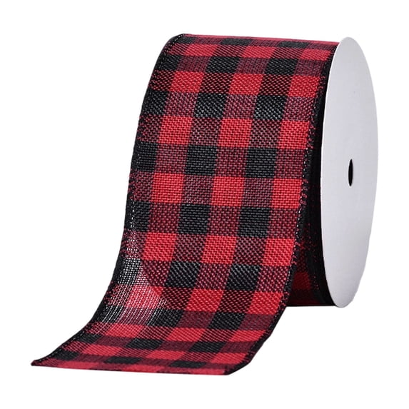 Wired Plaid Christmas Ribbon, Holiday Craft Ribbon for Wreaths, Bows, Swags, Garlands, Christmas Trees and DIY Decor 2.5 Inch x 10 Yards