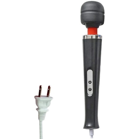 Wired Powerful Handheld Electric Back Massager, Strong Personal Wand Massage for Sports Recovery, Muscle Aches, Body Pain (Black)