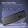 thumbnail image 1 of Wired Quiet Keyboard, Multimedia USB Keyboard with Low-Profile Chiclet Keys, Full-Size Silent Keyboard with Numeric Keypad, Spill-Resistant & Anti-Wear Lettering, for Laptop and Desktop PC, 1 of 6