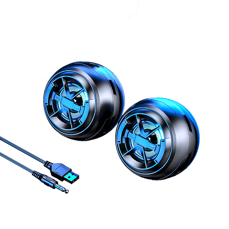 Wired RGB Computer Speakers AUX Input USB Powered 6W Bass Sound Box