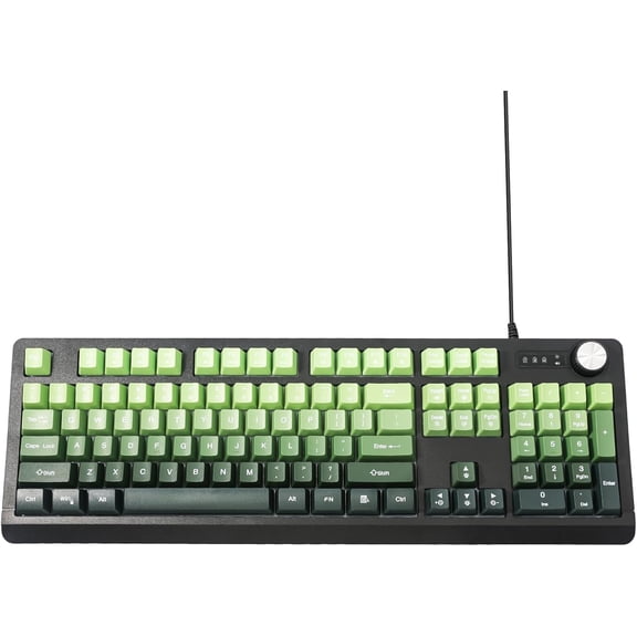 Wired RGB Gaming Membrance Keyboard. 100 Percent Mini Creamy LED Computer Keyboard .Small Ergonomic Clicky Teclado with ABS Backlit Unreplaceable Keycaps. for PC Laptop MAC Gamer. (Green)