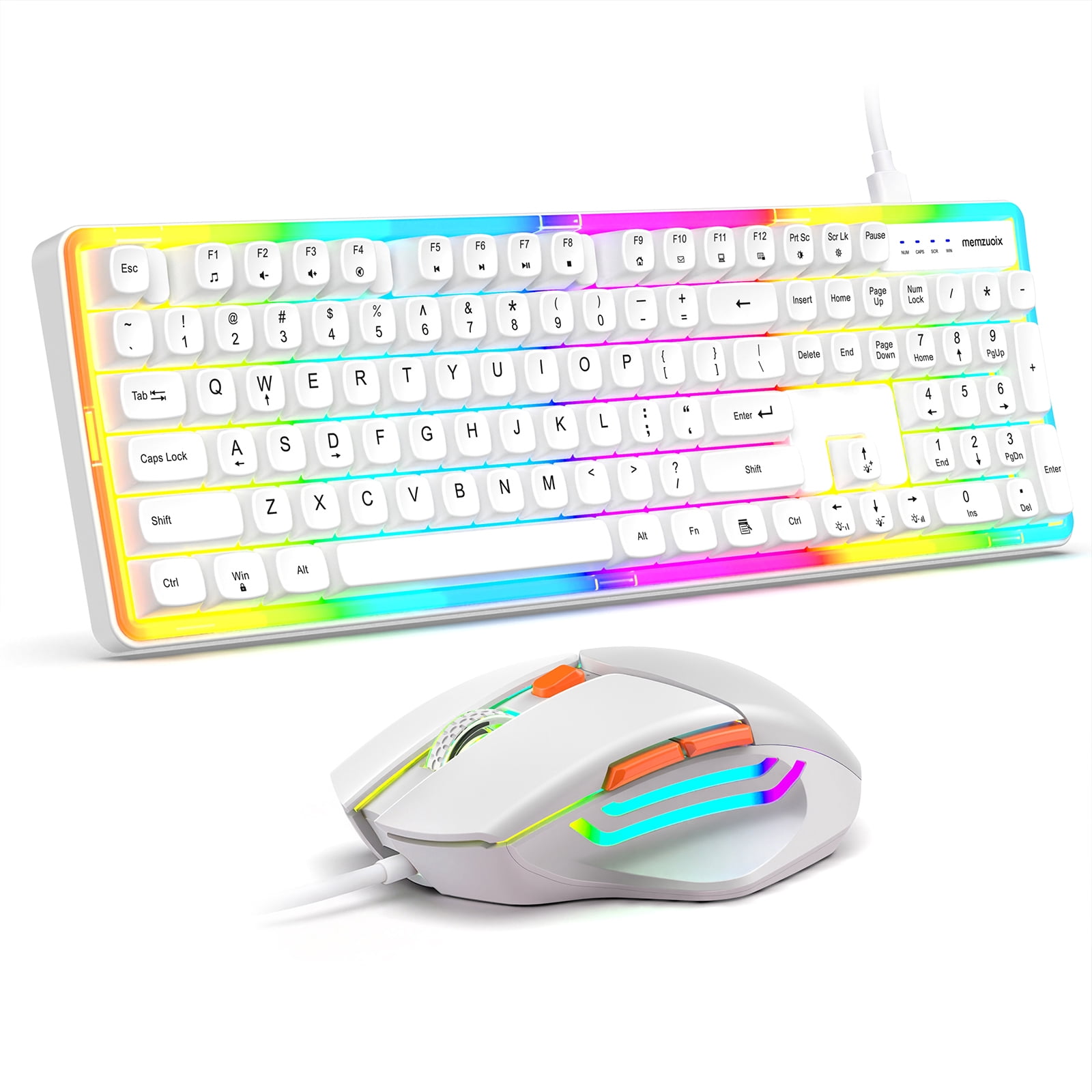 Wired RGB Keyboard and Mouse Combo, Mechanical Feel Anti-ghosting ...