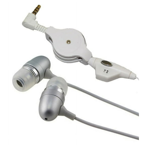 Wired Retractable Earphones for ASUS ROG Phone 2 - (Headphones Handsfree Mic Headset 3.5mm Earbuds Earpieces P9P)