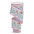 thumbnail image 1 of Wired Ribbon, 2.5" x 10 Yards, Bike, Pink, Blue, White, RGA164027, 1 of 1
