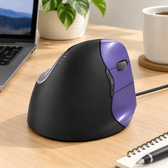 Wired Small Right Hand Vertical Computer Mouse, Design for Wrist Comfort