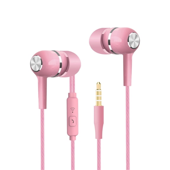 Wired Stereo Earbuds with Microphone, Noise-Isolating In-Ear Headphones, Heavy Bass, HD Audio, Compatible with 3.5mm Devices