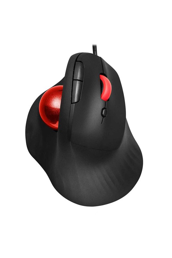 Wired Trackball Mouse, 1600 DPI, Quiet Click, 6.56ft Cable for PC Laptop Office