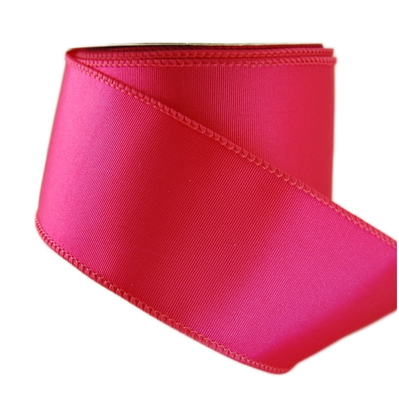 Wired Trenna Solid Color Hot Pink Satin Ribbon 2 1/2" 10 Yards