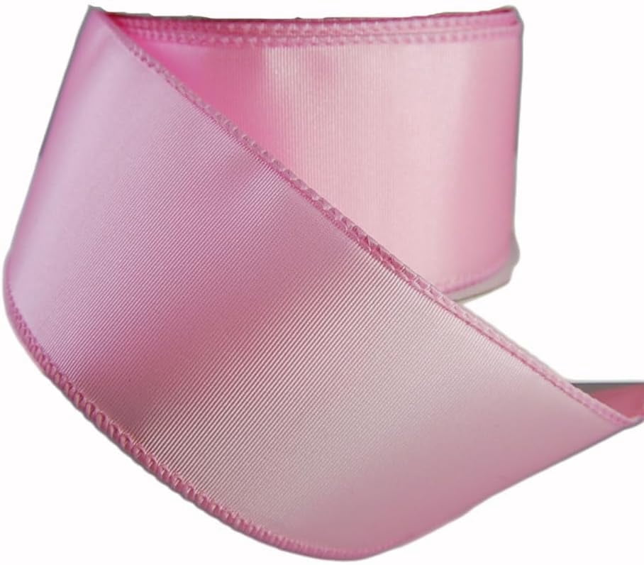 Wired Trenna Solid Color Light Pink Satin Ribbon 2 1/2" 25 Yards