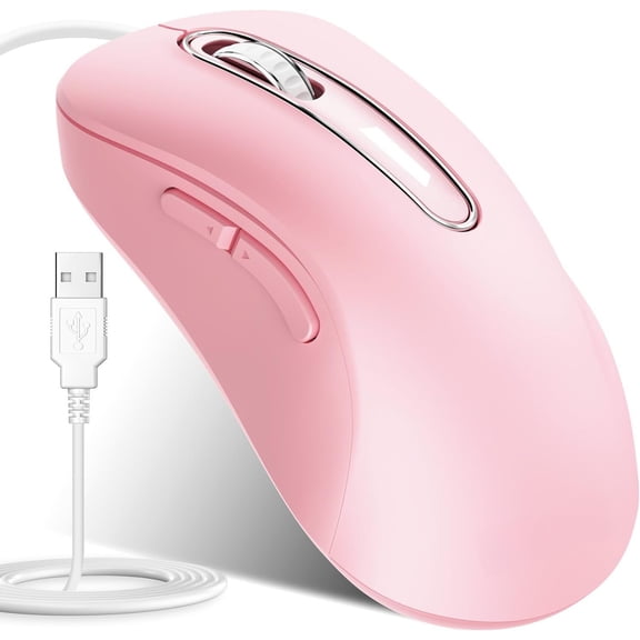 Wired , USB 1400 DPI Mobile Optical Design Mice with 5FT Cord for Laptop, PC, Desktop, MacBook, 5 Buttons ()