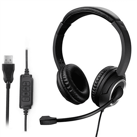 Wired USB Headset Call Center Headset with Microphone Game Noise Canceling Over-Ear Headphones for Computer PC Laptop