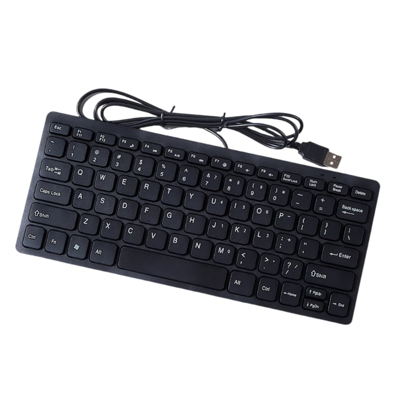Wired USB Mini Keyboard 78 Key Ultra Thin Design for Desktop Laptop PC ...