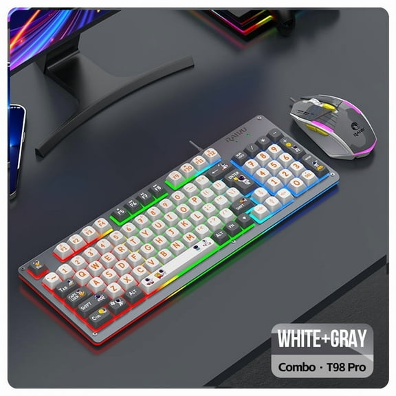 Wired Usb Metal Internet Cafe Keyboard And Mouse Set Mechanical Feel Computer Gaming Keyboard And Mouse Set