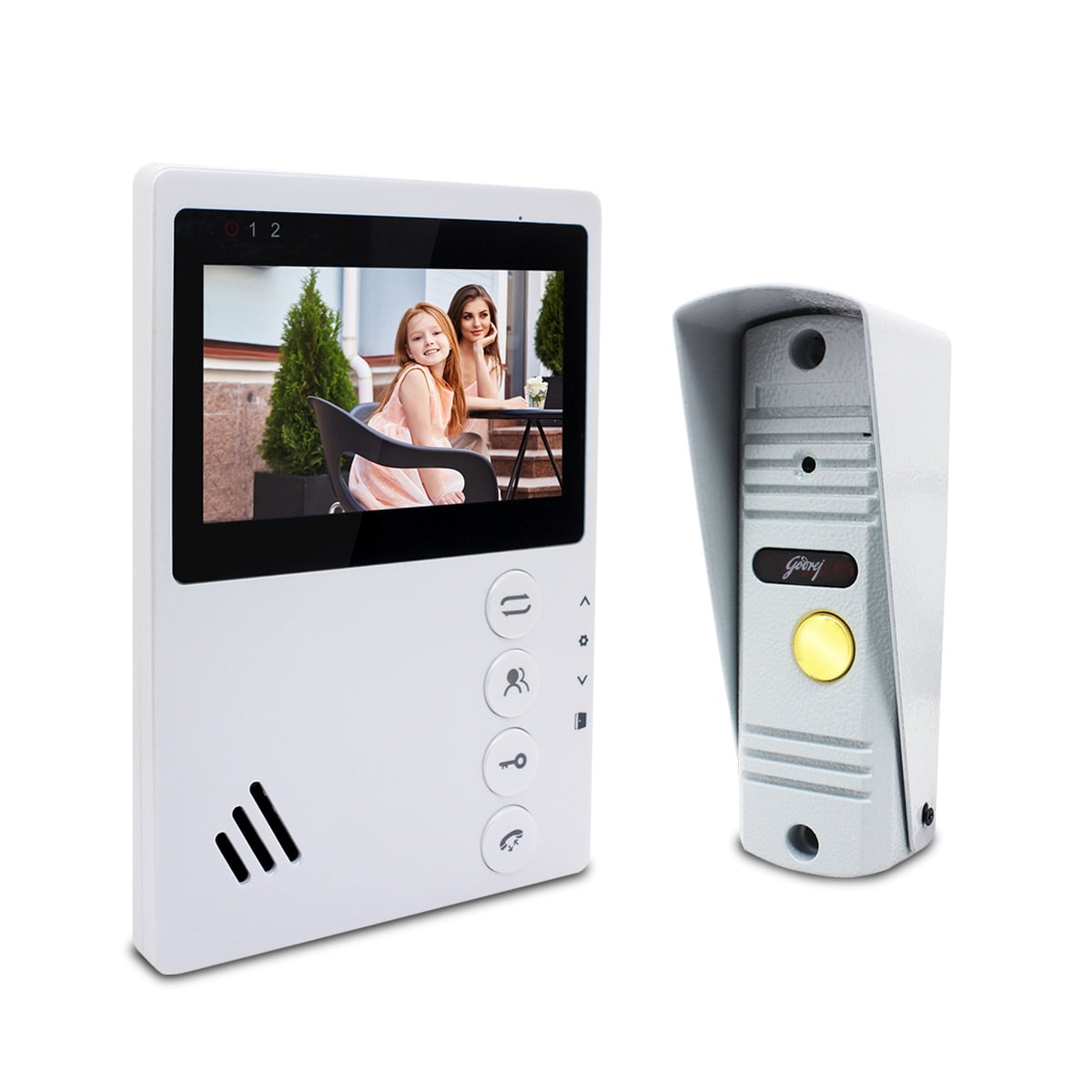 Wired Video Apartment Intercom Door Phone Doorbell System,Handsfree Waterproof Outdoor Doorbell Indoor Monitor One Key Unlock For Home Villa