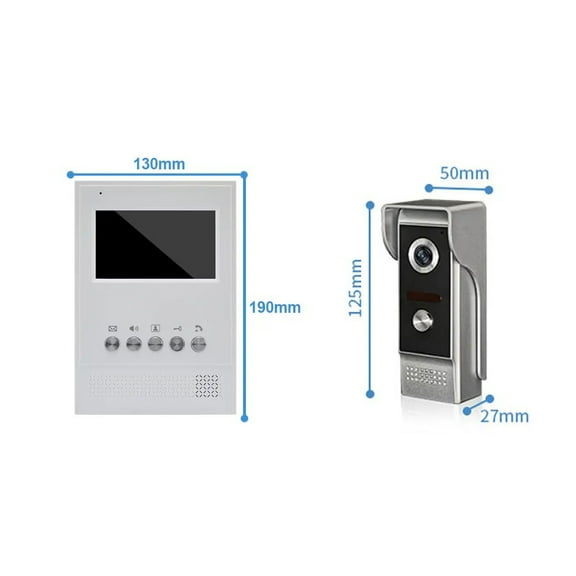 Wired Video Intercom System, 4.3 Inch Monitor, HD Camera, Night Vision, Dual-Way Intercom, Kits for Villa, Apartment, Home, Office
