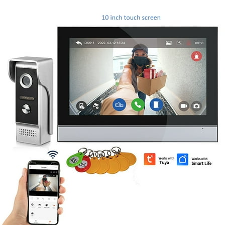ANJIELO SMART Wired Video Intercom System, 10-Inch Touch Screen, 1080P Doorbell, Motion Detection, Tuya APP