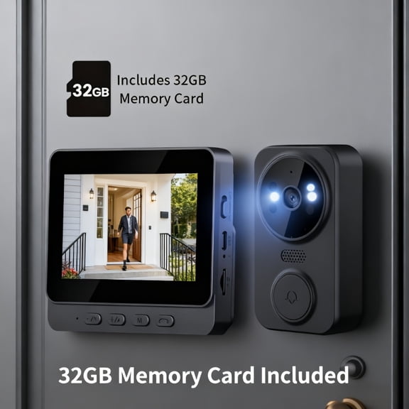 Wired Visual Doorbell Camera with 4.3 Inch 1080P HD Monitor, No WiFi & No App Required, 120 ° Wide Angle, Night Vision, 2-Way Audio Touch Control Wall Mount Home Security Door Intercom