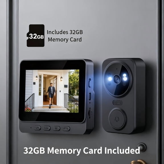 Wired Visual Doorbell Camera with 4.3 Inch 1080P HD Monitor, No WiFi & No App Required, 120 ° Wide Angle, Night Vision, 2-Way Audio Touch Control Wall Mount Home Security Door Intercom